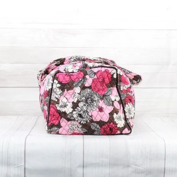 Vera Bradley Multicolor Floral Cotton Zip Top Quilted Travel Shoulder Duffle Bag - Picture 4 of 8
